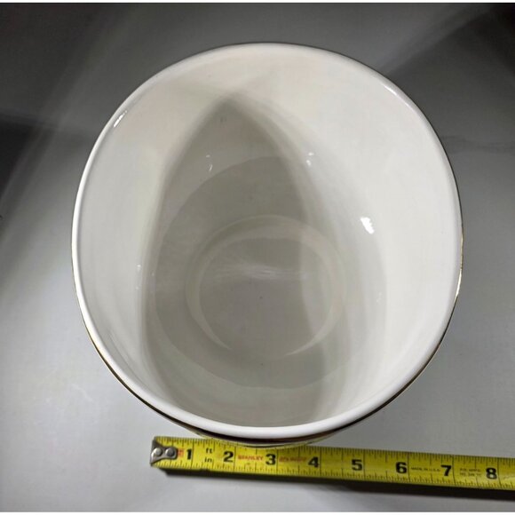 Thomas Kinkade Teleflora Ceramic Bowl Sunday Evening Sleigh Ride Gold Trim - Picture 8 of 8